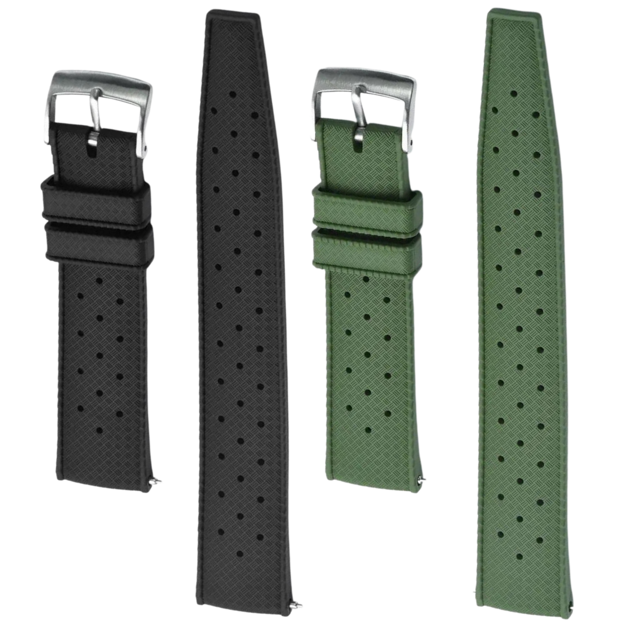 Black & Green Rubber Strap-Pack