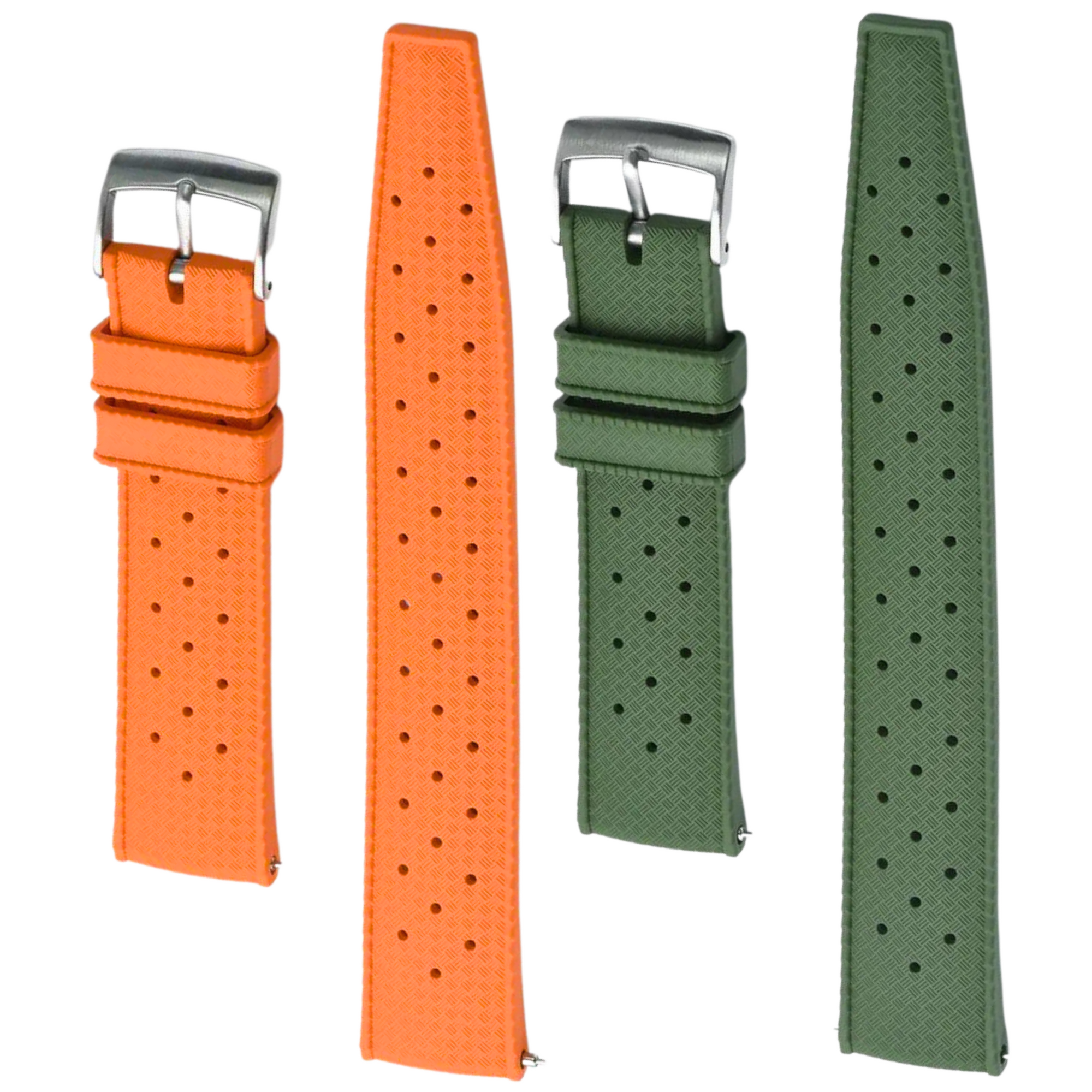 Orange & Green Rubber Strap-Pack